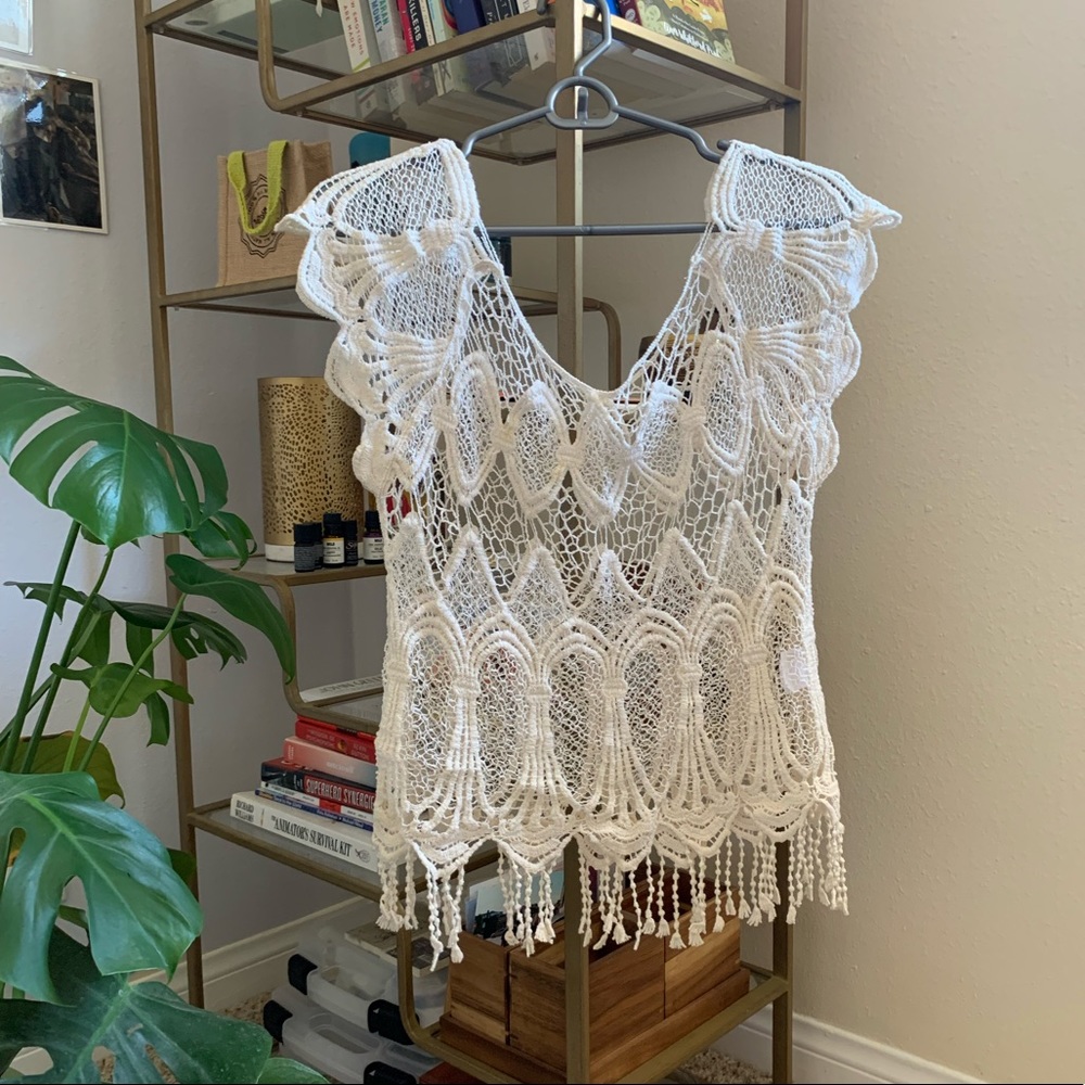 Cream Lace Top